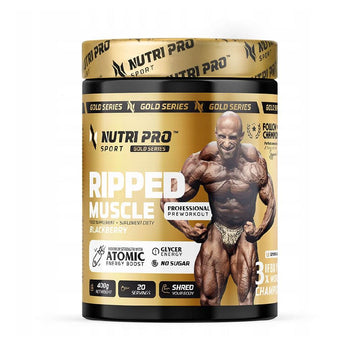 Ripped Muscle 400g, pudra, Nutri Pro Sport, Pre-workout cu cofeina