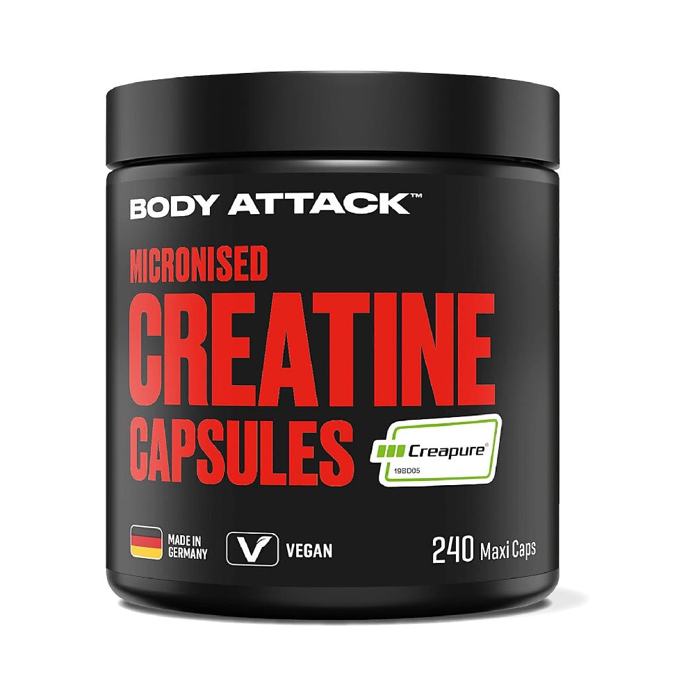 Micronized Creatine 240 capsule, Body Attack, Supliment alimentar de tip creatina monohidrat micronizat