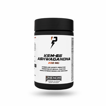 Ashwagandha KSM-66 200mg, 90 capsule, Phenom, Supliment alimentar cu extract de ashwagandha