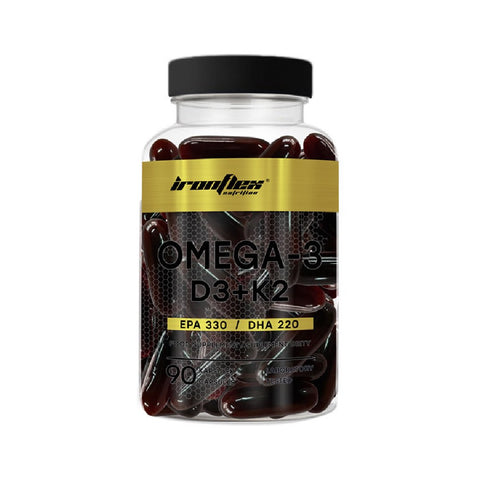 Omega3 D3+K2 90 capsule moi, Ironflex, Acizi grasi EPA si DHA cu vitamine esentiale pentru sanatatea inimii