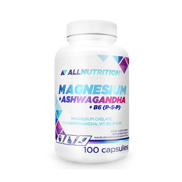 Magneziu + Ashwagandha + B6 (P-5-P) 100 capsule, AllNutrition