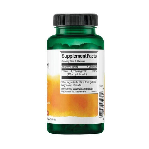undefined | Acid folic 800mcg, 250 capsule, Swanson, Supliment alimentar pentru sanatate 1