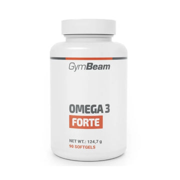 Omega 3 Forte 90 capsule moi, GymBeam, Ulei de peste concentrat acizi grasi Omega-3 (EPA si DHA) si vitamina E sub forma de capsule moi
