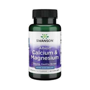 Albion calciu si magneziu, 60 capsule, Swanson, Supliment alimentar pentru sanatate 1