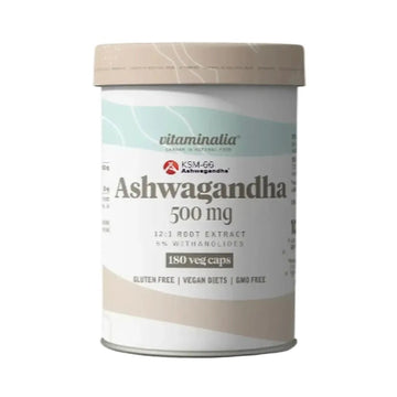 Suplimente sanatate Ashwagandha KSM-66 500mg 180 capsule vegetale, Vitaminalia, Supliment alimentar pentru sanatate 1