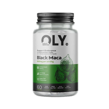 Suplimente sanatate Black Maca 500mg 60 capsule vegane, OLY, Supliment alimentar de tip antioxidant natural 1