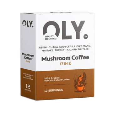 Imunitate Cafea instant cu extracte din ciuperci functionale 12 plicuri, OLY 1