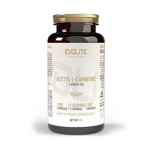 Carnitina | Acetil L-Carnitina + Extract de ceai verde 100 capsule, Evolite, Supliment alimentar slabire 0