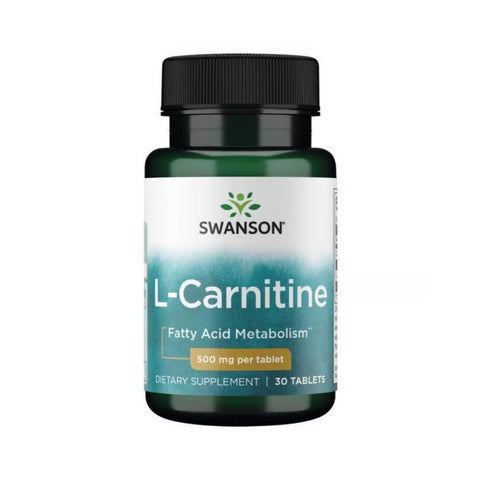 Carnitina L - carnitina 500mg, 30 tablete, Swanson, Supliment alimentar slabire 1