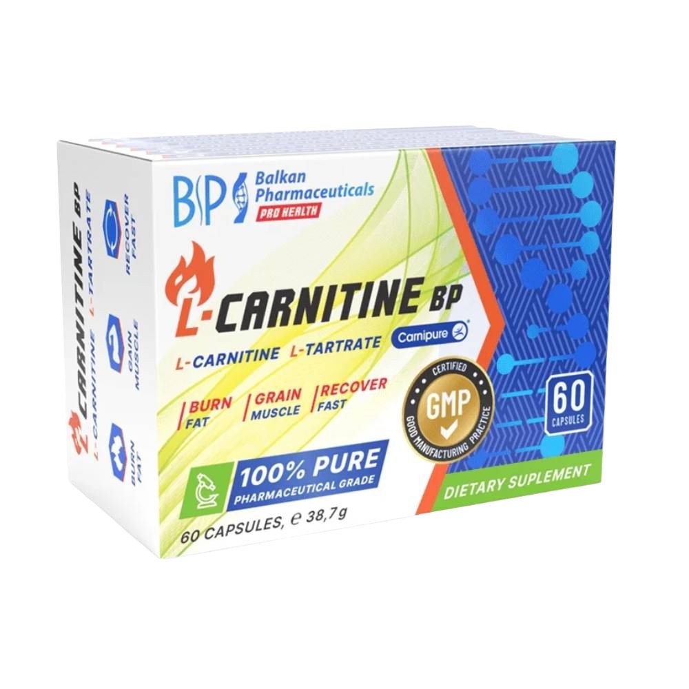 L-Carnitine BP 60 capsules, Balkan Pharmaceuticals, Fat burner - Nutriland   Nutriland