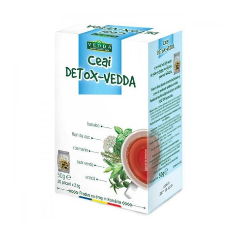 Vedda | Ceai Detox, 20 plicuri, Vedda, Supliment alimentar pentru detoxifiere 0