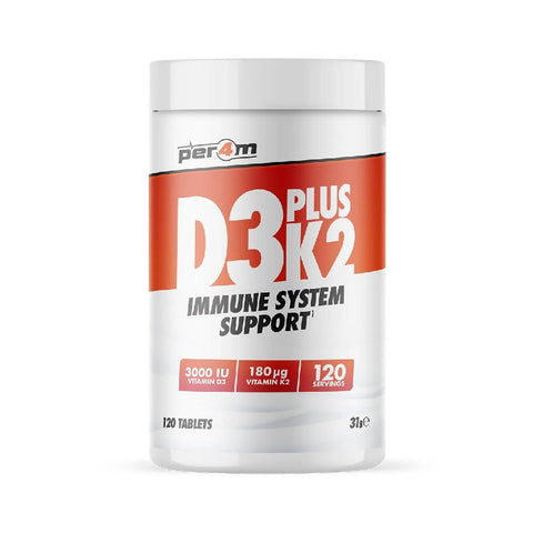 D3 plus K2 120 tablete, PER4M, Supliment alimentar pentru sanatate 1