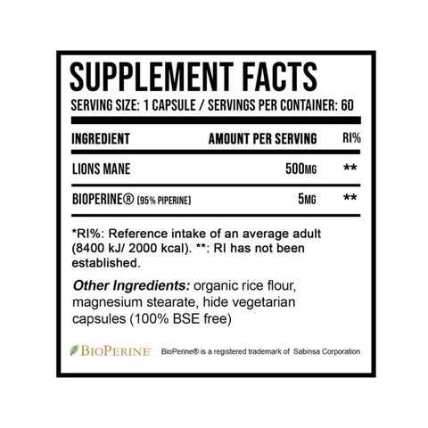 Extract de Ciuperca Coama Leului, 60 capsule, DNA Sports, Supliment alimentar pentru sanatate 2