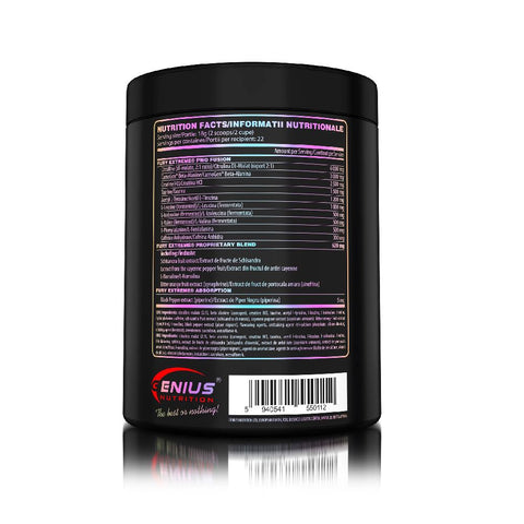 Pre - workout FURY EXTREME, pudra, 400g, Genius Nutrition, Pre - workout cu cofeina 6