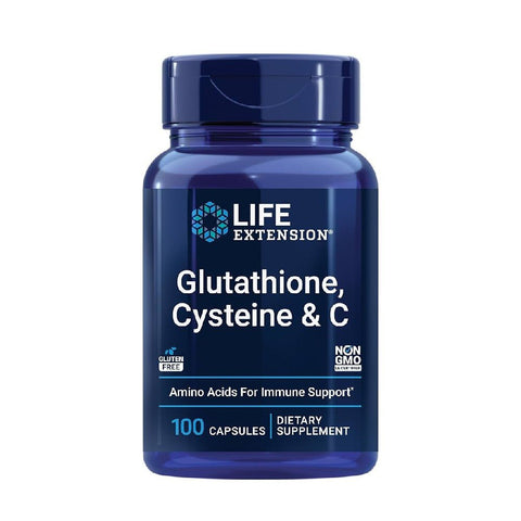 Glutation, cisteina si vitamina C, 100 capsule, Life Extension, Supliment alimentar pentur sanatate 1