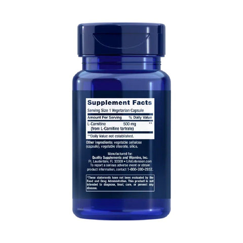 L - carnitina 500mg, 30 capsule, Life Extension, Supliment scadere in greutate 2