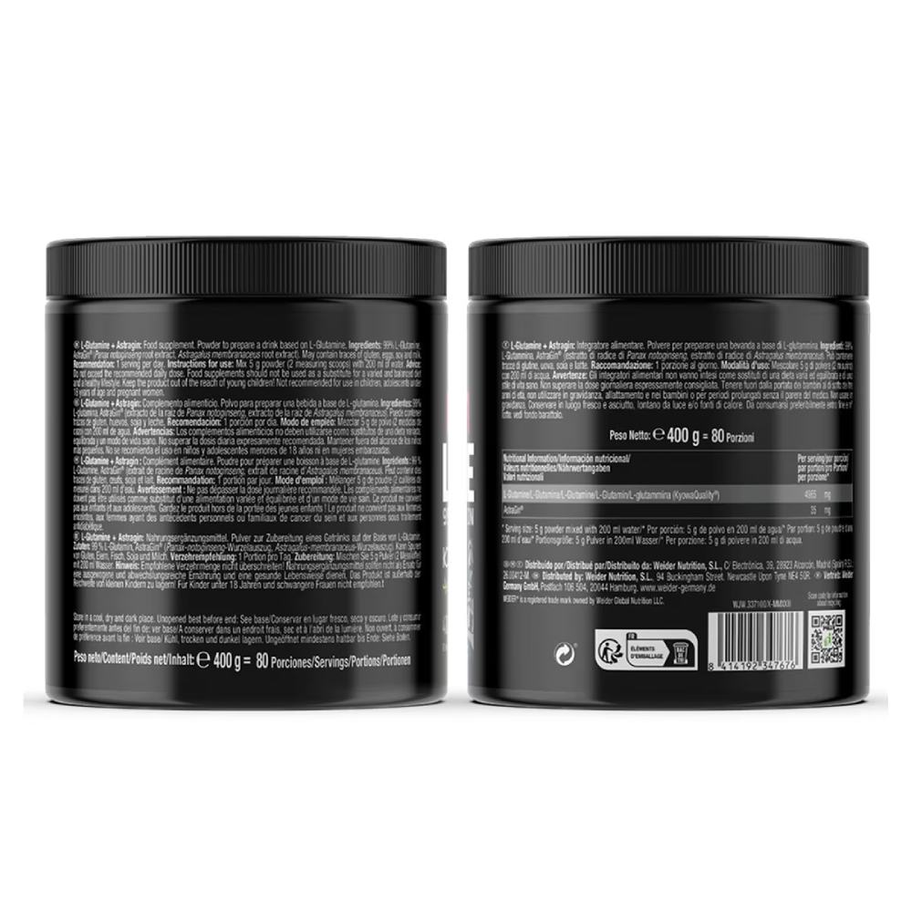 L - glutamina + Astragin, pudra, 400g, Weider, Supliment alimentar pentru refacere 2