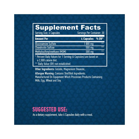 undefined | Glucozamina Condroitin & Complex MSM, 120 capsule, Haya Labs, Supliment pentru oase si articulatii 1