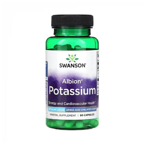 Potasiu Albion 99mg, 90 capsule, Swanson, Supliment alimentar pentru sanatate 1