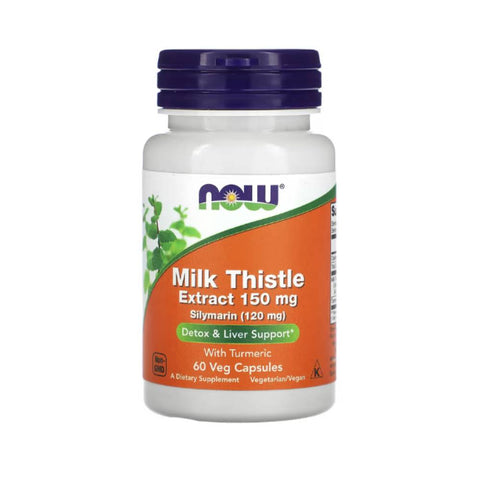 Hepatoprotectoare | Extract de ciulin de lapte cu turmeric, 150mg, 60 capsule, Now Foods, Protector hepatic sportivi 0