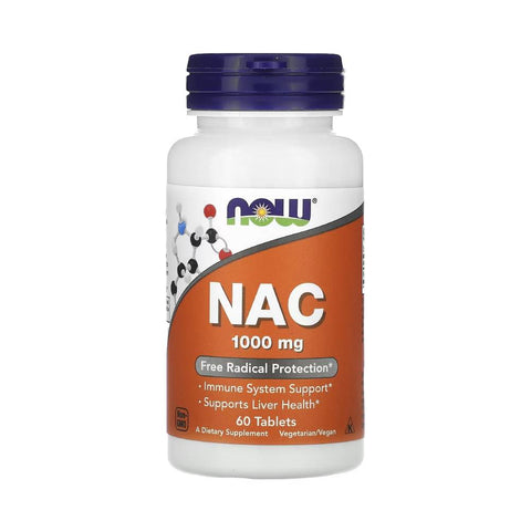 Hepatoprotectoare | N-Acetil Cisteina (NAC) 1000mg, 60 tablete, Now Foods, Supliment antioxidanti sportivi 0