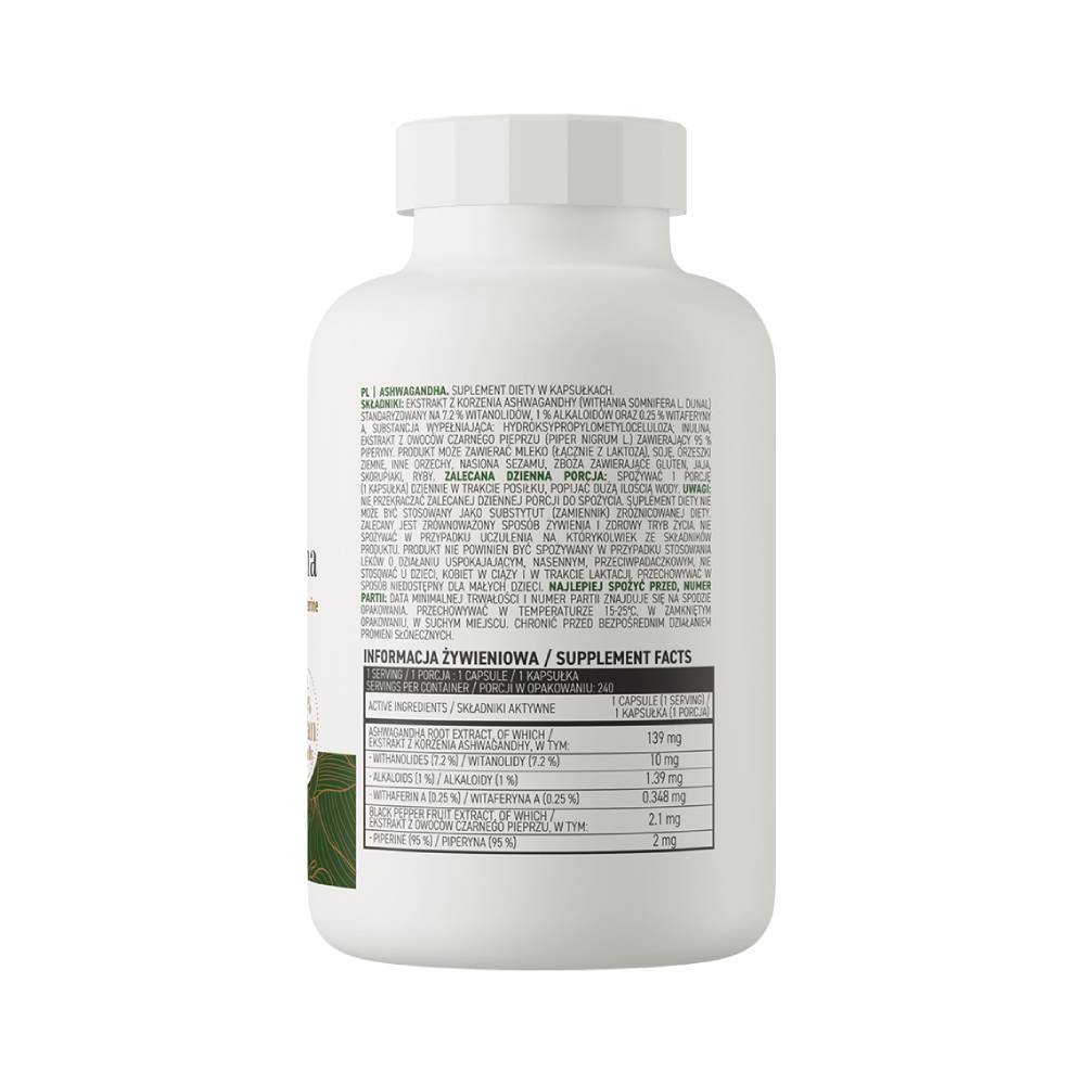 Suplimente antistres | Ashwagandha 240 capsule, Ostrovit, Supliment alimentar pentru sanatate 1