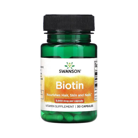Swanson | Biotina 5000mcg, 30 capsule, Swanson, Supliment pentru par, piele si unghii 0