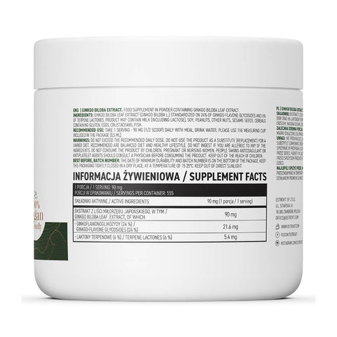 Stimulatoare focus | Extract de Ginkgo Biloba pudra, 50g, Ostrovit, Supliment alimentar pentru sanatate 1
