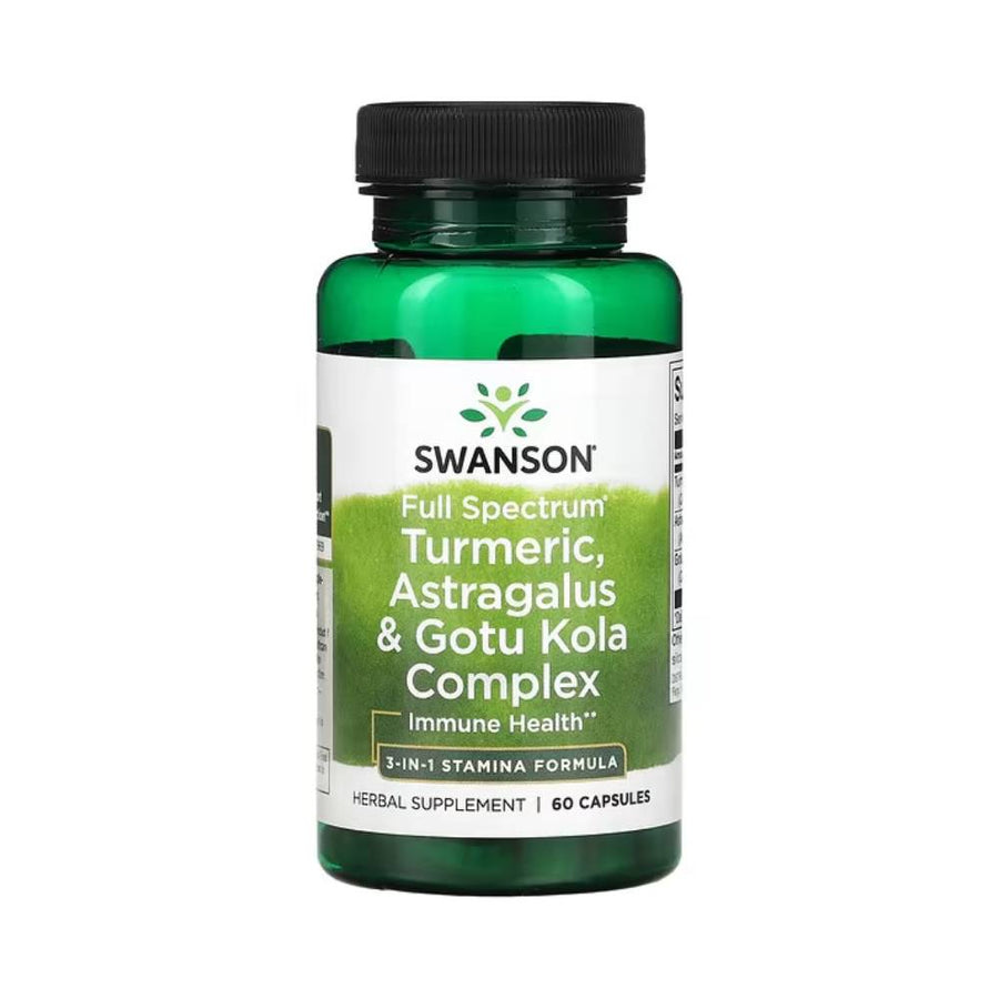 Turmeric, Astragalus si Gotu Kola, 60 capsule, Swanson, Supliment alimentar pentru sanatate 1