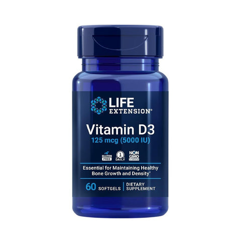 Vitamina D3 125mcg, 60 capsule, Life Extension, Supliment alimentar pentru santate 1