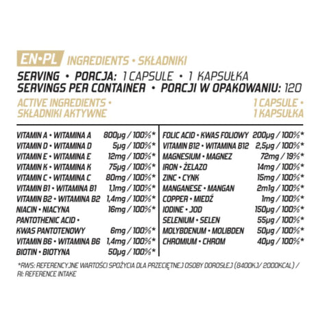 Vitamine si minerale Daily Dose 120 capsule, Evolite Nutrition, Supliment alimentar vitamine si minerale 2