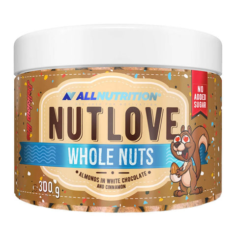 Allnutrition | Migdale intregi invelite in Ciocolata alba cu scortisoara 300g Nutlove 0
