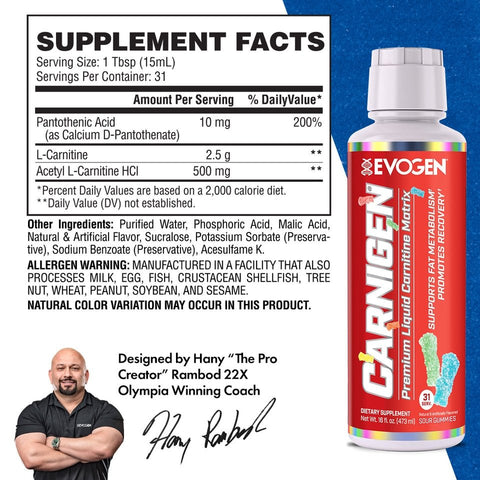 Evogen Nutrition | Evogen Carnigen Carnitina lichida 473ml, Carnitina pentru arderea grasimilor 3