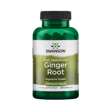 Digestie | Radacina de ghimbir 540mg, 100 capsule, Swanson, Supliment alimentar pentru digestie 0