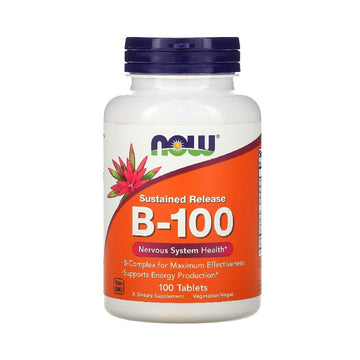 Vitamine si minerale | B-100, 100 tablete, Now Foods, Complex de Vitamina B 0