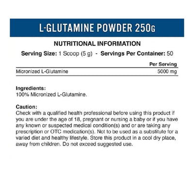 Aminoacizi | L-glutamina, 250g, pudra, Applied Nutrition, Supliment pentru refacere 1