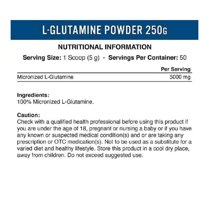 Aminoacizi | L-glutamina, 250g, pudra, Applied Nutrition, Supliment pentru refacere 1