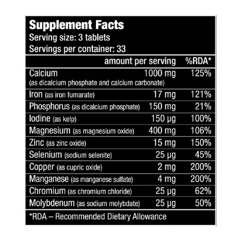 Vitamine si minerale | Complex de multi-minerale, 100 tablete, Biotech USA 1