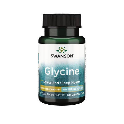 Suplimente antistres | Glycine featuring AJIPURE 500mg, Swanson, 60 VCaps, Glicina 0