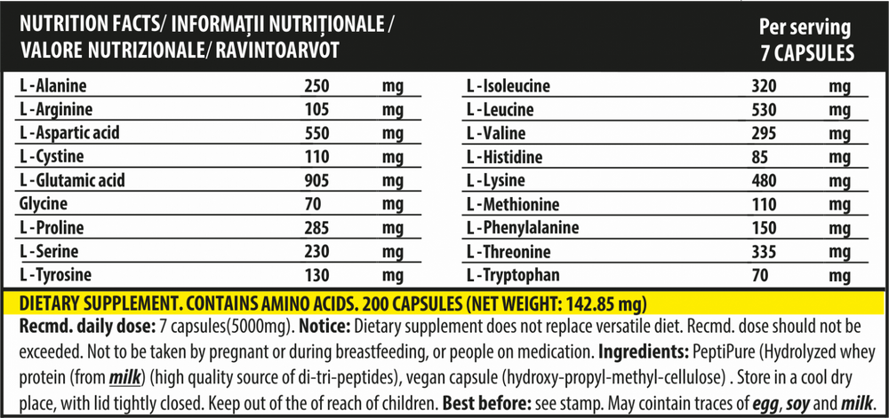 Aminoacizi iAMINO 200 capsule, Genius Nutrition, Supliment alimentar aminoacizi 2