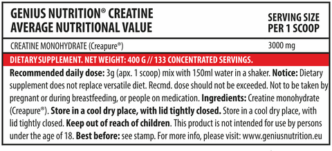 Creatina | Creatina CREAPURE® 300g, pudra, Genius Nutrition, Creatina monohidrata Fara aroma, Puritate ridicata 1