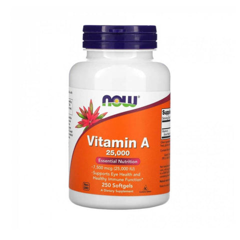 Now Foods | Vitamina A 25000, 250 capsule, Now Foods, Supliment alimentar pentru sanatate 0