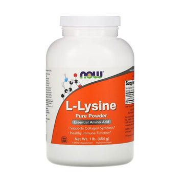 Suplimente pentru oase si articulatii | L-lizina pura, pudra, 454g, Now Foods, Supliment alimentar pentru sanatate 0
