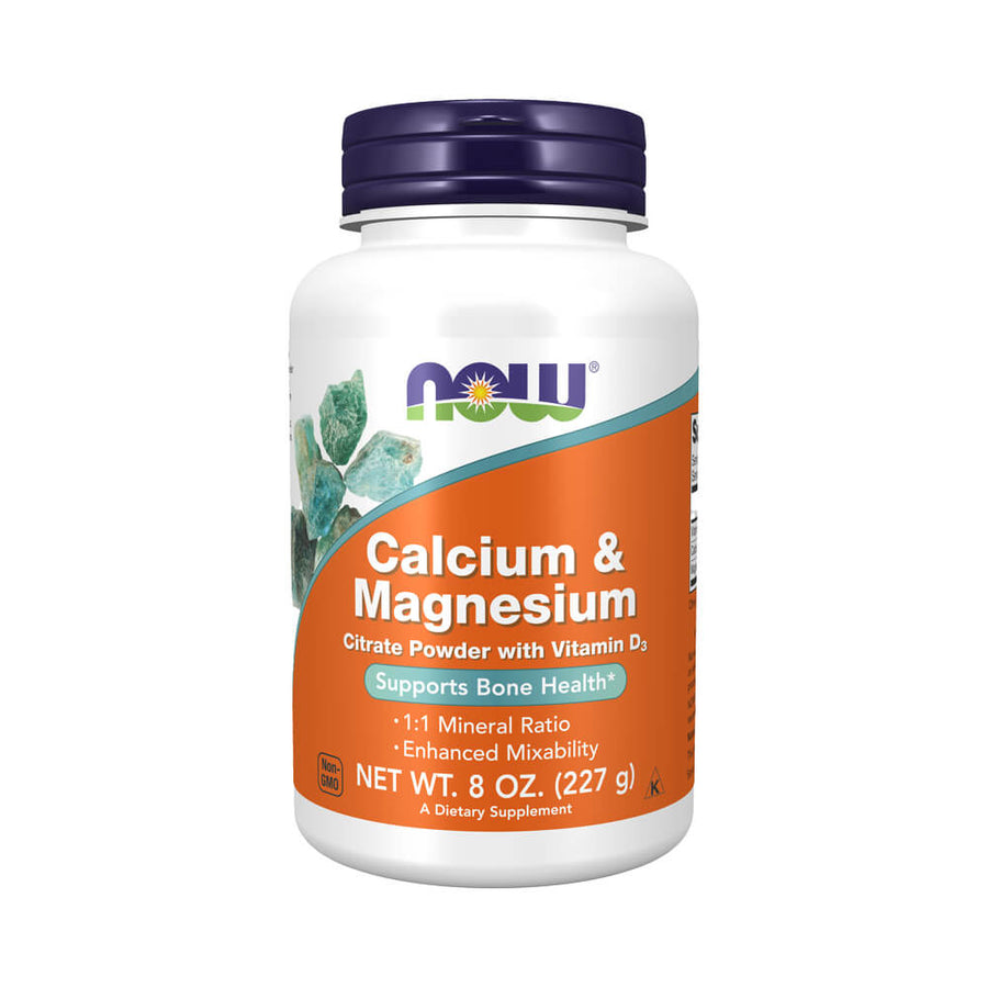 Suplimente pentru oase si articulatii | Calciu & Magneziu Citrat, pudra, 227g, Now Foods, Supliment sanatate osoasa 0