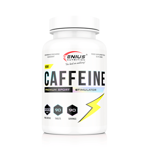 Pre - workout Cofeina anhidra 200mg, 90 tablete, Genius Nutrition, Supliment alimentar pentru energie 1