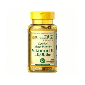 Suplimente pentru oase si articulatii | Vitamina D3 10000UI (250mg) 100 capsule moi, Puritan's Pride, Supliment alimentar pentru imunitate si sanatate 0