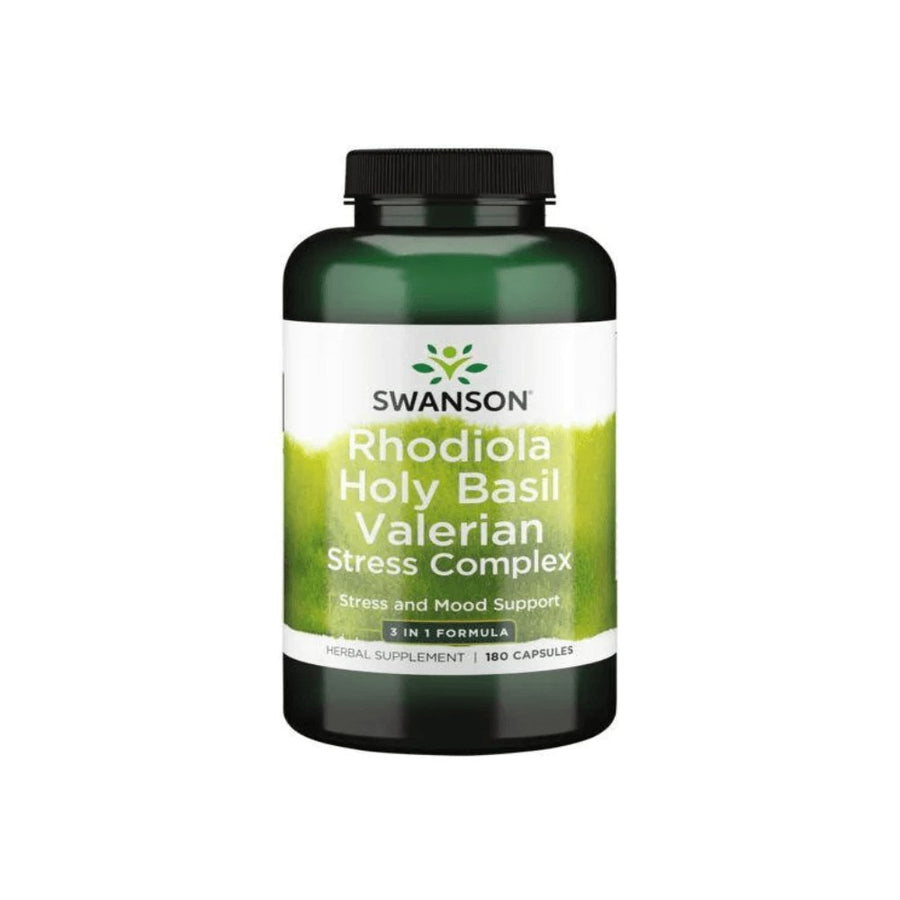 Suplimente antistres | Rhodiola Busuioc sfant Valeriana 180 capsule, Swanson, Supliment alimentar antistres 0