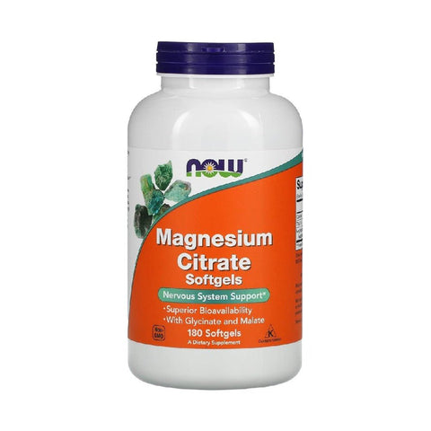 Minerale | Magneziu citrat, 180 capsule, Now Foods, Supliment alimentar pentru sanatate 0