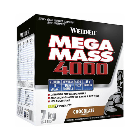 Suplimente antrenament | Mega Mass 4000 7kg, pudra, Weider, Mix pentru crestere masa musculara 0
