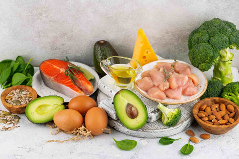 dieta low carb - avocado, oua, pui, broccoli